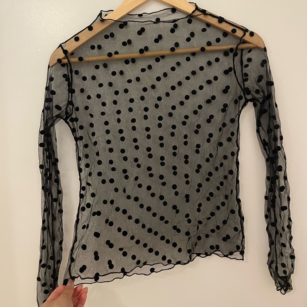 Sheer polka dot top